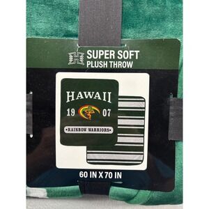 Hawaii Rainbow Warriors Super Soft Plush Throw Blanket 60x70 NCAA Green White